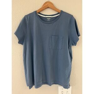 REI Co-op Womens Short Sleeve Pocket T-Shirt Slate Blue Crew Neck Large